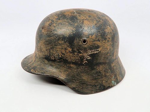 SOLD - camo M40 ex-wire Luftwaffe helmet