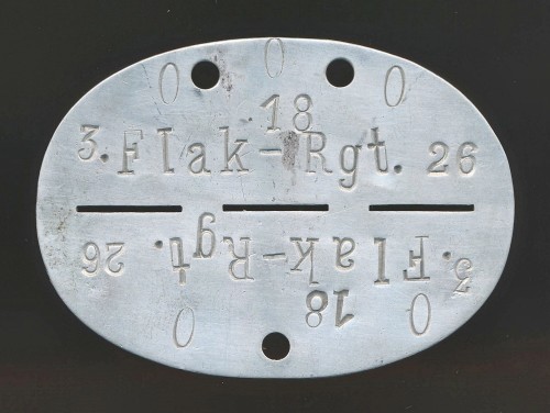 3rd Company Flak Regiment 26 Erkennungsmarke Disc