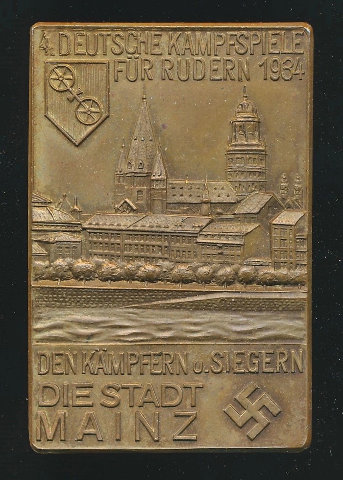 4. Deutsche Kampfspiele Fur Rudern Mainz 1934 Table Medal