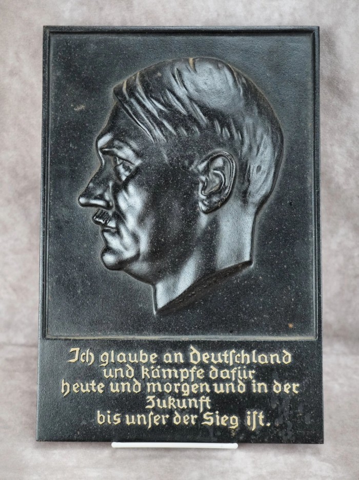 Artist Signed Adolf Hitler Wall Plaque