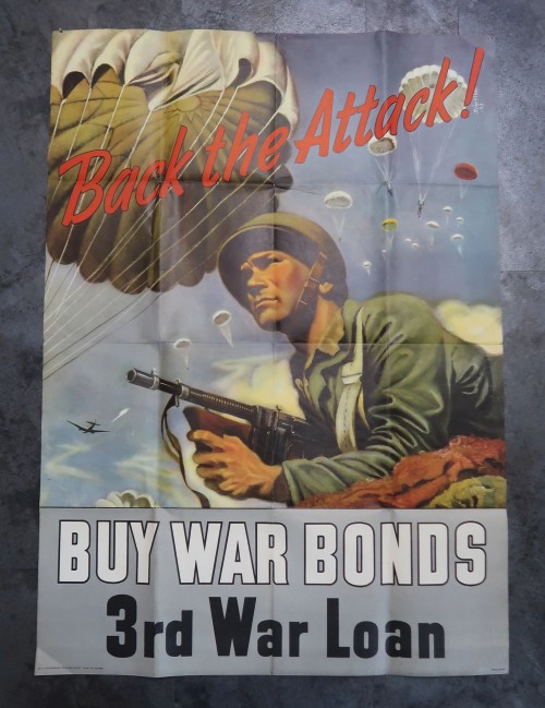 Back The Attack Buy War Bonds 3rd War Loan Poster