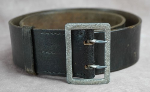 Black Leather Double Claw Belt & Buckle Set