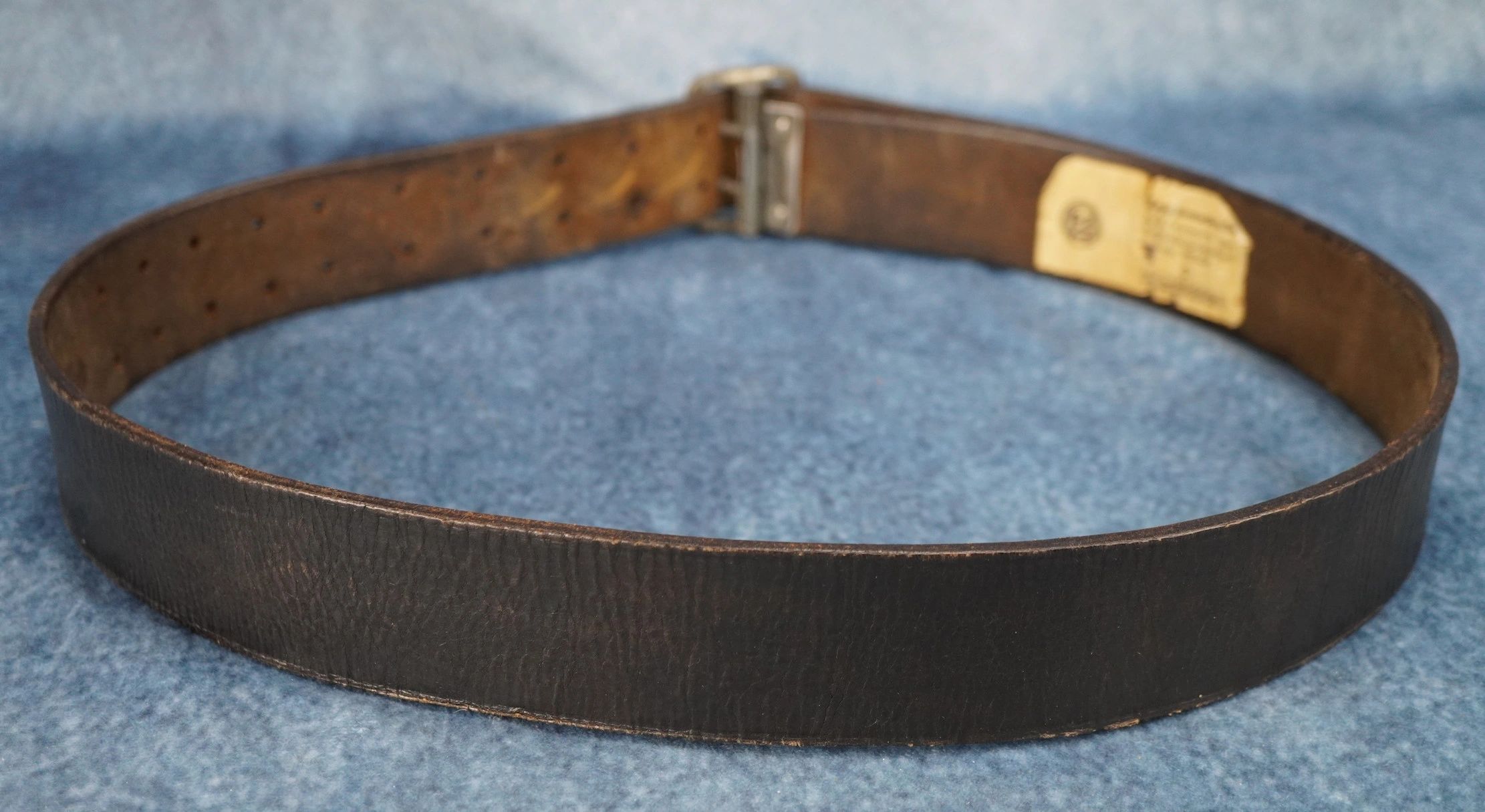 Black Leather Double Claw Belt & Buckle Set w/ RZM Tag - Image 3