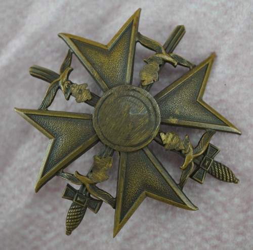 Denazified Spanish Cross in Bronze w/ Swords