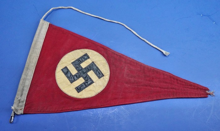 Double Sided NSDAP Pennant w/ Leather Roundel