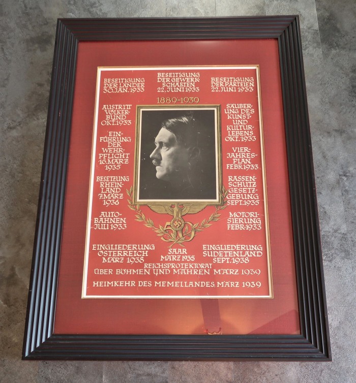 Framed Adolf Hitler 50th Birthday Accomplishments Poster