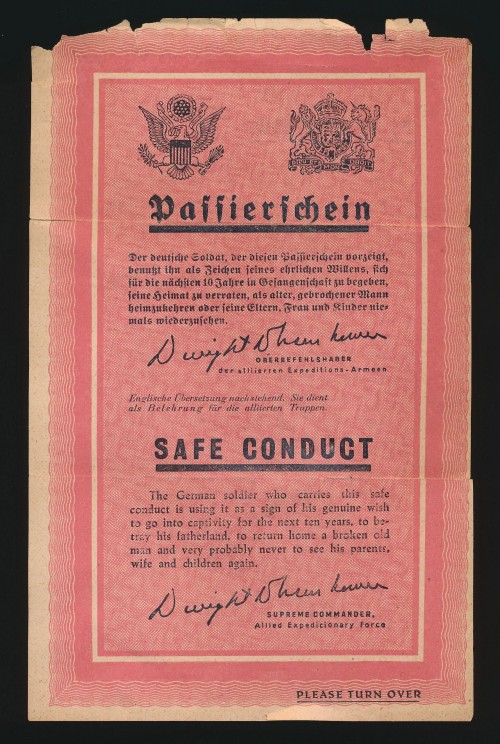German Air Dropped Propaganda Leaflet