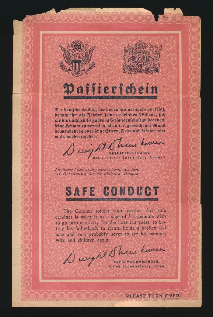 German Air Dropped Propaganda Leaflet