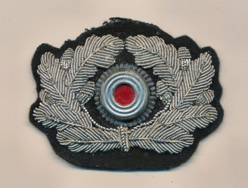 Heer Officer's Visor Wreath & Cockade in Silver Bullion