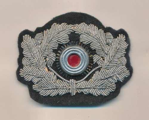 Heer Officer's Visor Wreath & Cockade in Silver Bullion