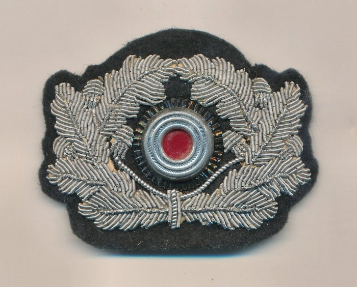 Heer Officer's Visor Wreath & Cockade in Silver Bullion