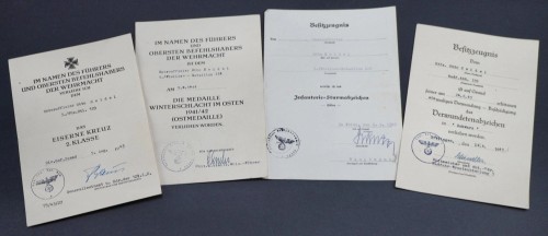 Heer Panzergrenadier Award Document Grouping