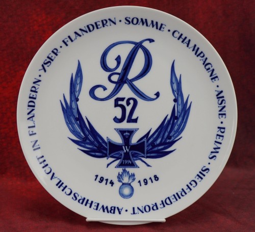 Imperial Artillery Regiment 52 Meissen Plate