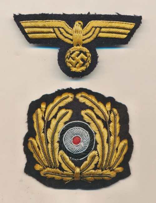 Kriegsmarine Visor Cap Insignia Set in Cellion