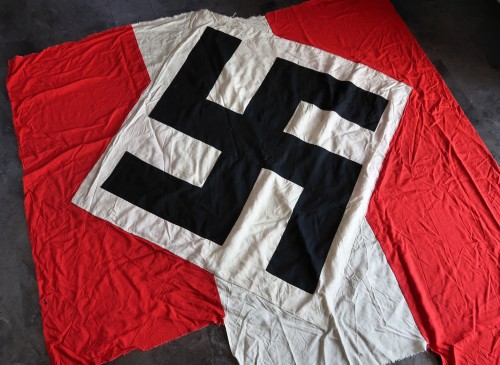 Large cut-down Hitler Youth camp banner