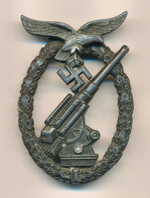 Luftwaffe Flak Badge by Wilhelm Hobacher