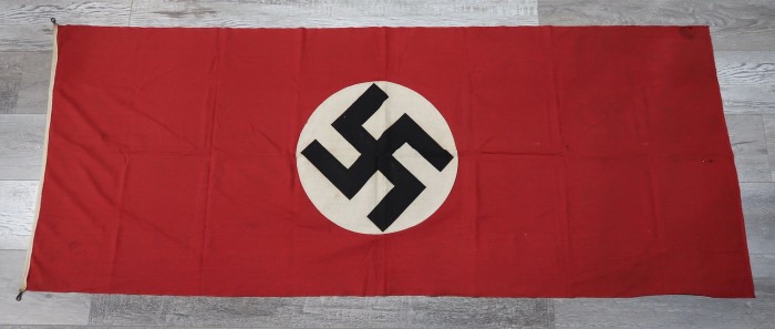 Maker Marked Double Sided NSDAP Flag w/ Clips