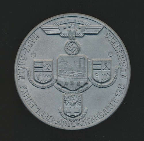 NSKK Harz Saale Fahrt 1938 Motorstandarte 138 Weissenfels Table Medal