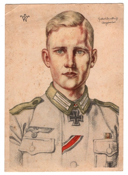 Postcard of Knights Cross Recipient Hubert Brinkforth