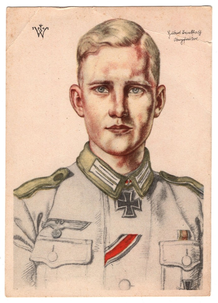 Postcard of Knights Cross Recipient Hubert Brinkforth