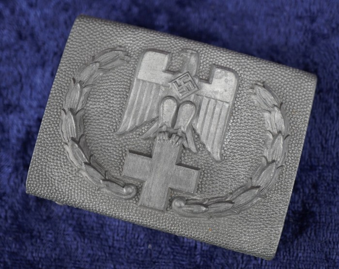 RARE PROTOTYPE Large Cross Red Cross EM/NCO Belt Buckle - Image 3