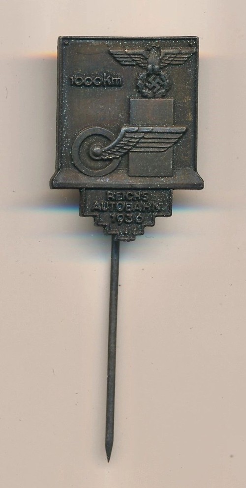 Reichsautobahn 1936 1000km Stickpin