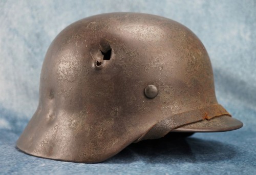 SHRAPNEL DAMAGED M40 Heer Combat Helmet