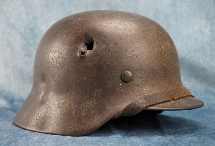 SHRAPNEL DAMAGED M40 Heer Combat Helmet