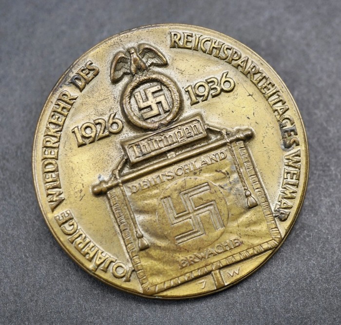 SOLD - 10 Jährige Wiederkehr des Reichsparteitages Weimar 1926-1936 Tinnie - Image 3