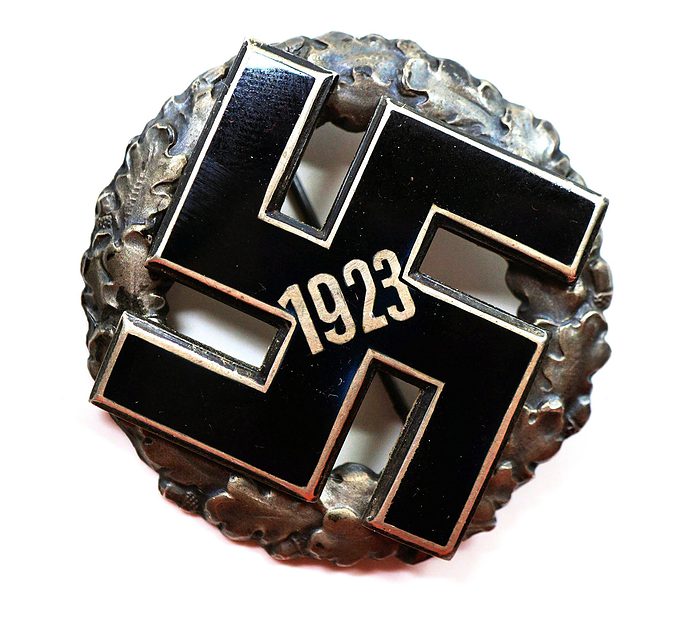 SOLD - 1923 NSDAP Gau Honor Badge w/ enameled swastika