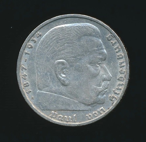 SOLD - 1934 Dated 5 Reichsmark Coin