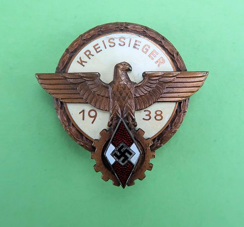 SOLD - 1938 Kreissieger badge by Brehmer