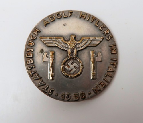 SOLD - 1938 dated medallion for Adolf Hitler's visit to Rome