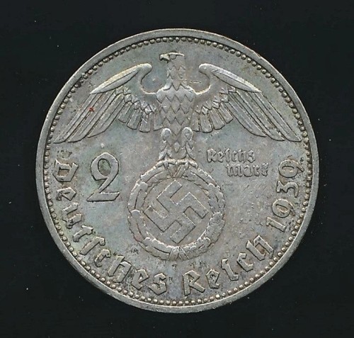 SOLD - 1939 Dated 2 Reichsmark Coin