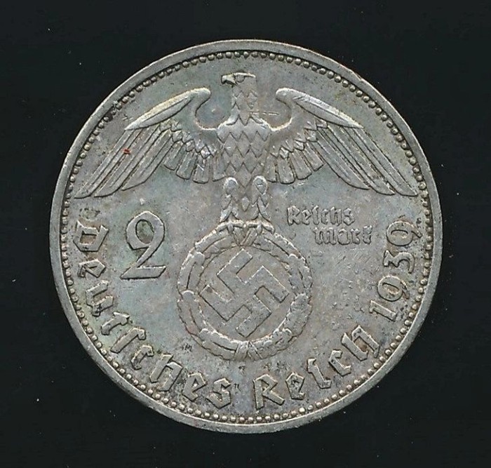 SOLD - 1939 Dated 2 Reichsmark Coin