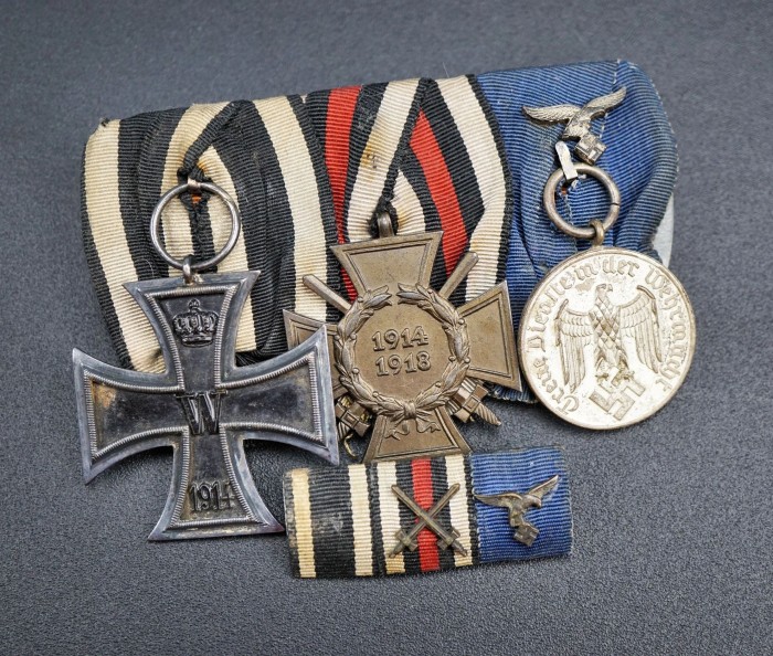 SOLD - 3 Place Luftwaffe Medal & Ribbon Bar Set