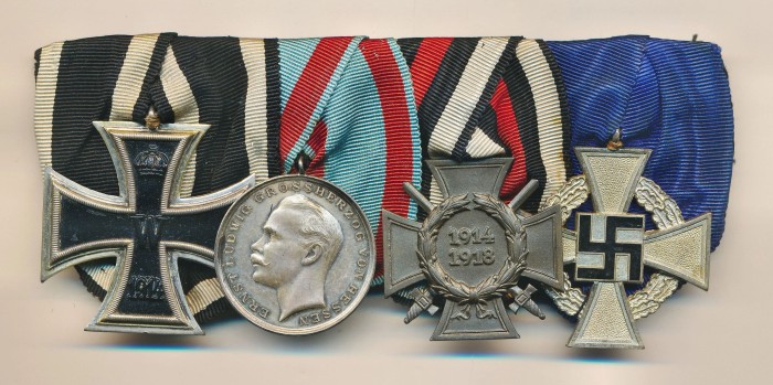 SOLD - 4 Place Third Reich era Medal Bar