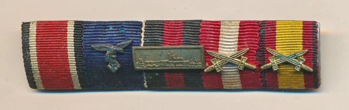 SOLD - 5 Place Legion Condor Service Ribbon Bar