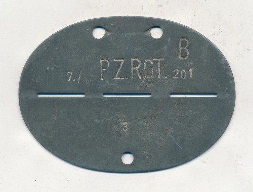 SOLD - 7th Company Panzer Regiment 201 Erkennungsmarke Disc