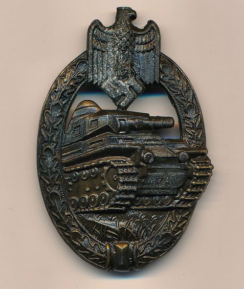 SOLD - A.S. marked Panzer Assault Badge in Bronze