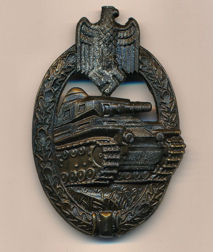 SOLD - A.S. marked Panzer Assault Badge in Bronze