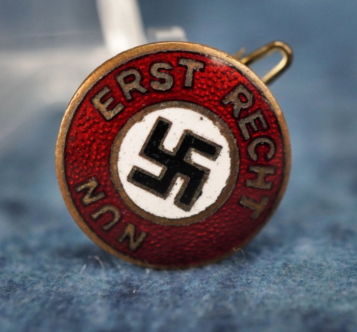 SOLD - AUSTRIAN MADE NSDAP "NUN ERST RECHT" Enamel Pin