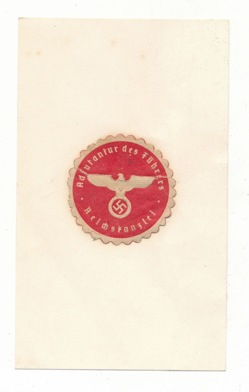 SOLD - Adjutant of the Reichs Chancellery Document Seal