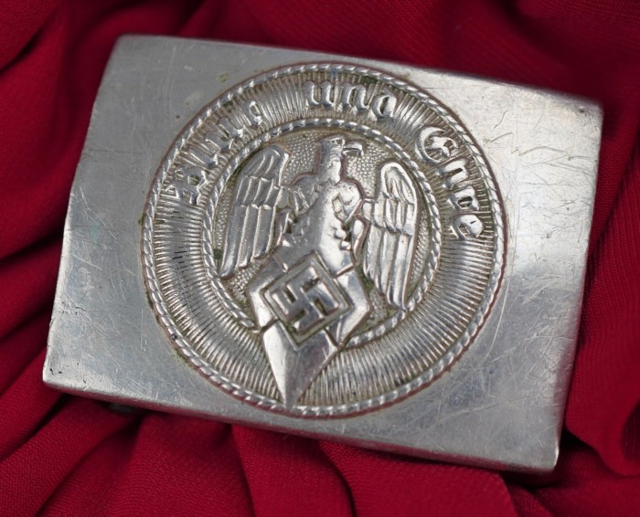 SOLD - Assmann Marked Hitler Youth Belt Buckle in Nickel