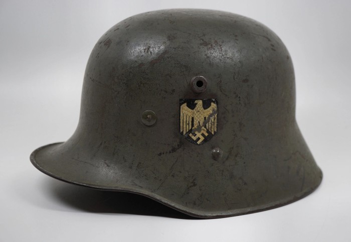 SOLD - Austrian M17 Heer Double Decal Transitional Helmet