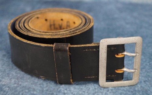 SOLD - Black Leather Double Claw Belt & Buckle Set