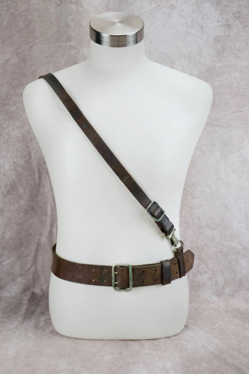 SOLD - Brown Leather Political Cross Strap & Belt