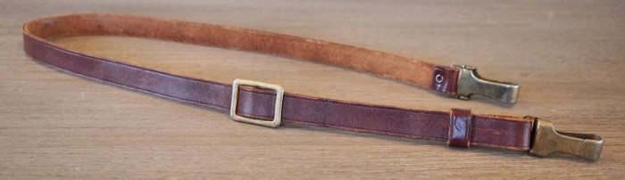 SOLD - Brown Leather Political Cross Strap w/ Gold Fittings