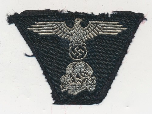 SOLD - COMBAT REMOVED SS Panzer Trapezoid Cap Insignia