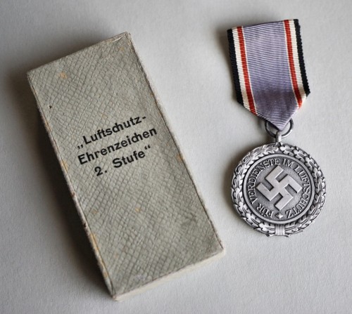 SOLD - Cased Luftschutz Medal 2nd Class